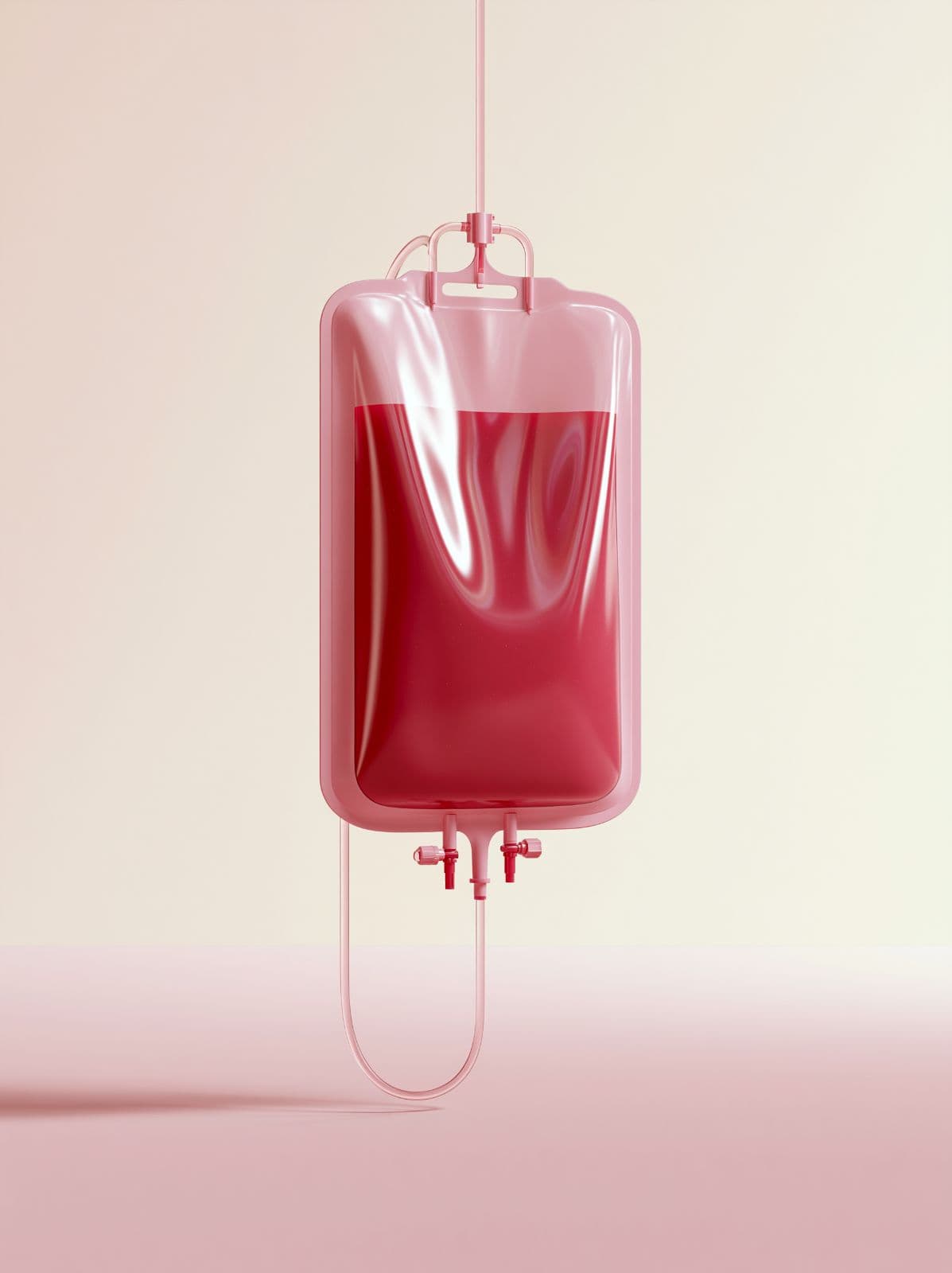 Blood bag hanging in cold storage